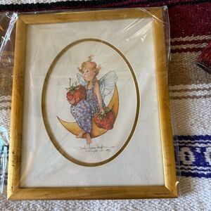 Charming Fairy Illustration in Gold Frame